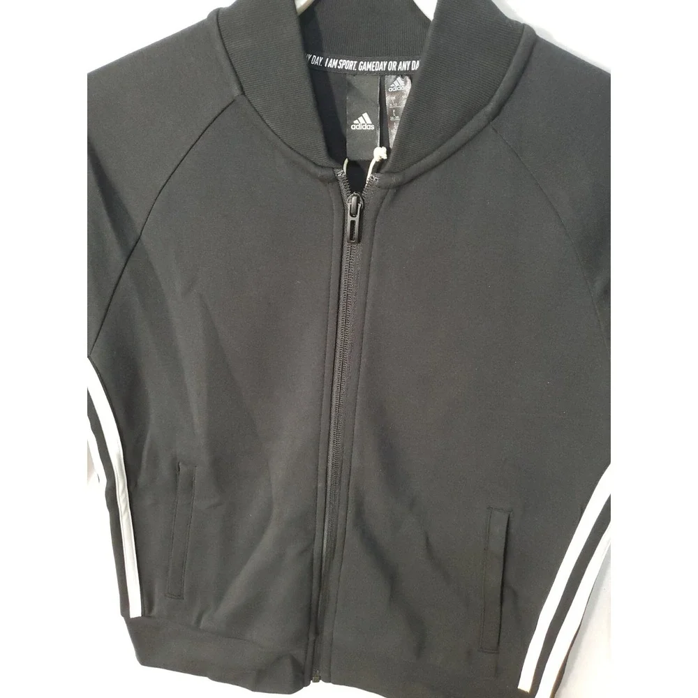 Adidas Must Haves 3 Stripes Track Jacket DX7971 Black Women's Size Small NWT - Picture 4 of 7